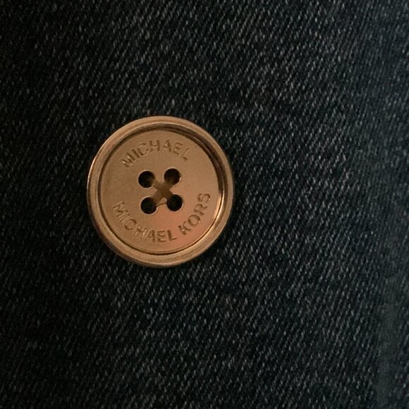 MICHAEL KORS Denim Belted Trench Coat in Lake Blue Wash SZ LARGE - Picture 7 of 8